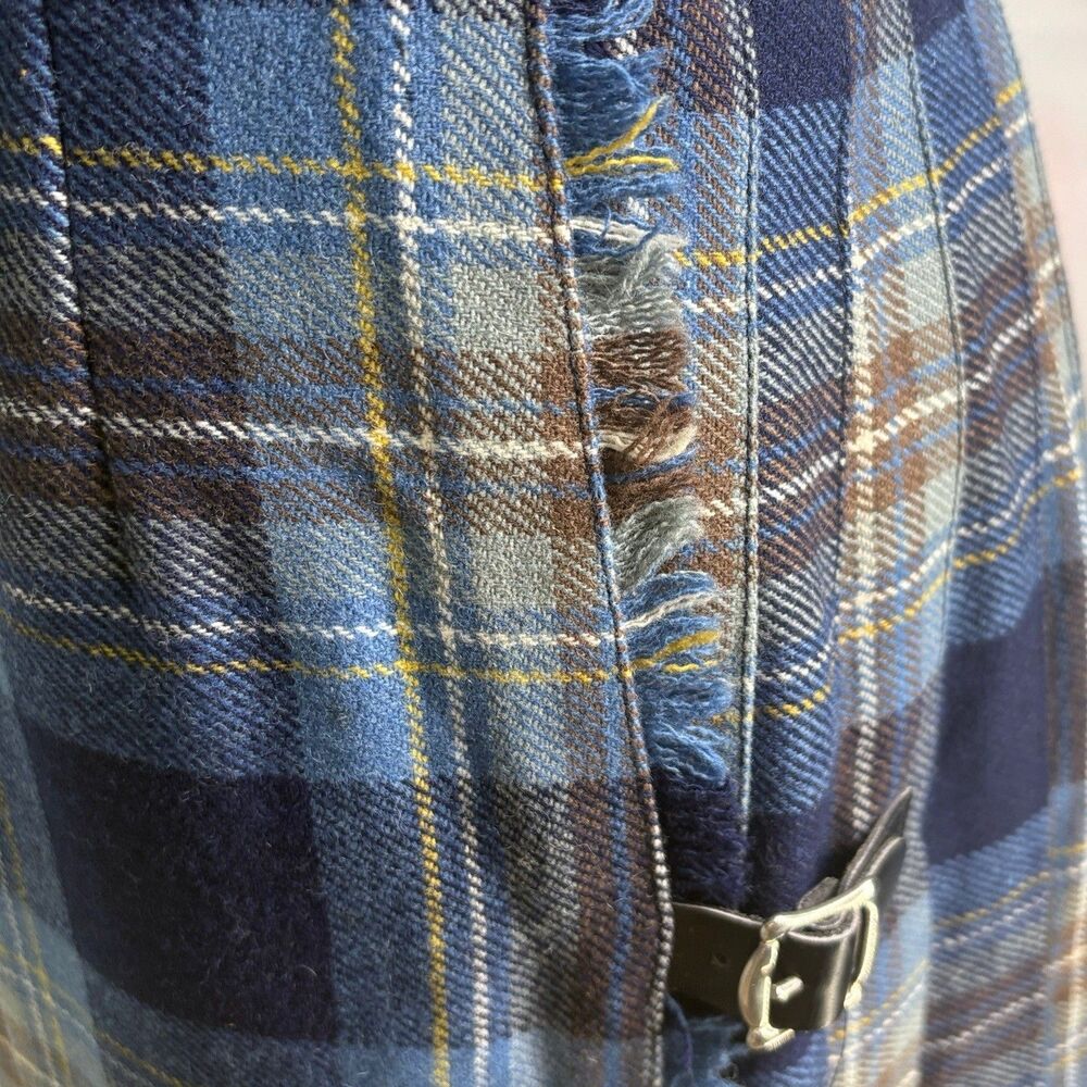 Laird-Portch Of Scotland Women's Kilt Skirt 14 100% New Wool Pleats Blues Midi - Picture 9 of 13